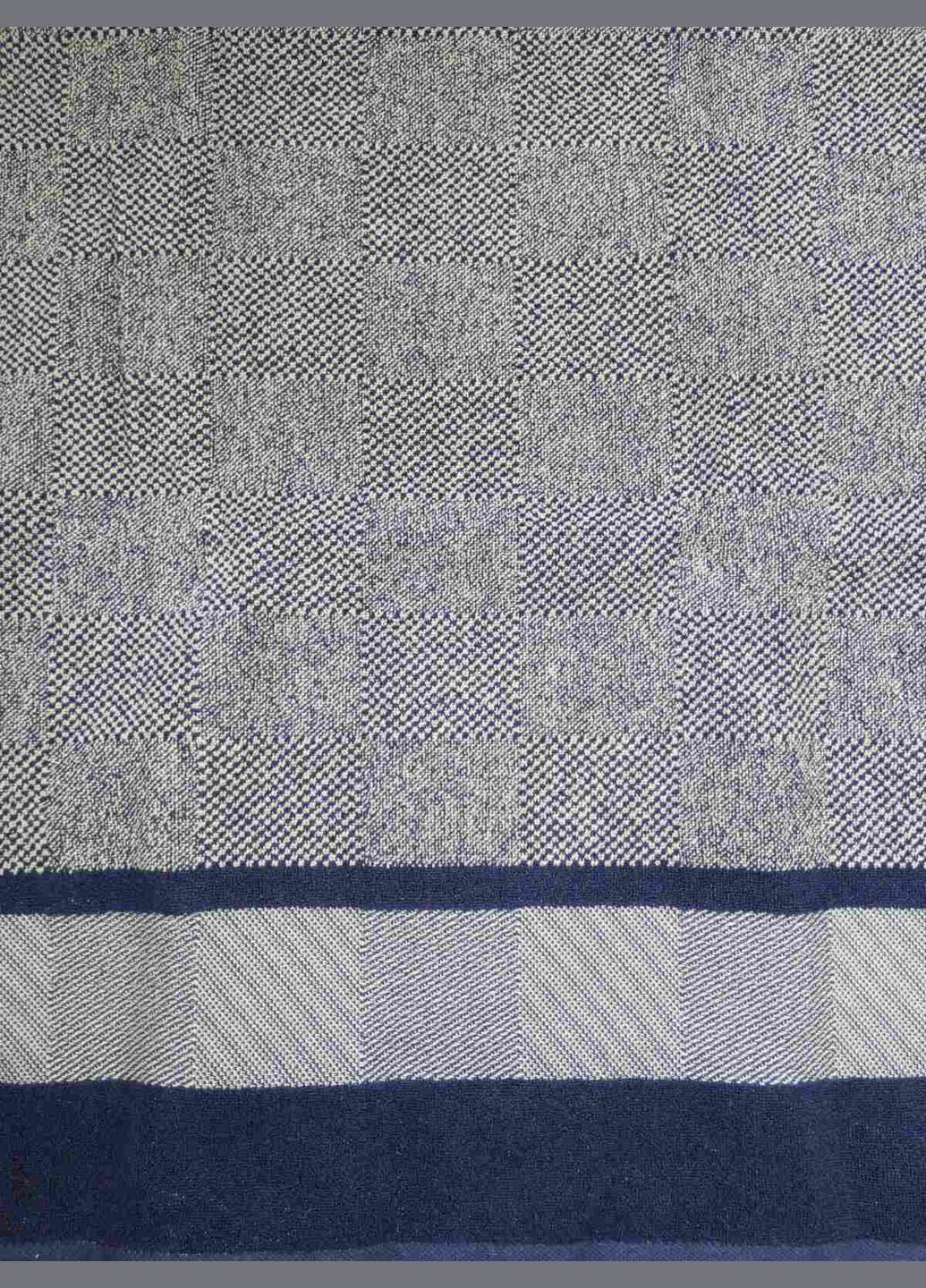 Sokuculer рушник махровий 70х140 жакардовий пістрявотканний шахи синьо сірі геометричний темно-синій виробництво - Туреччина