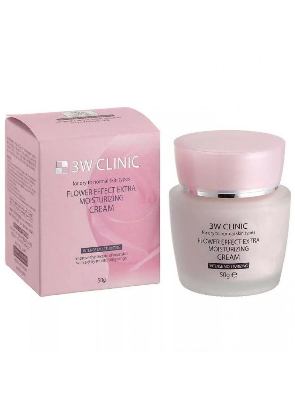 3W Clinic Увлажняющий крем для лица Flower Effect Extra Moisturizing Cream - 50 мл — Крем, Южная Корея (297244073)