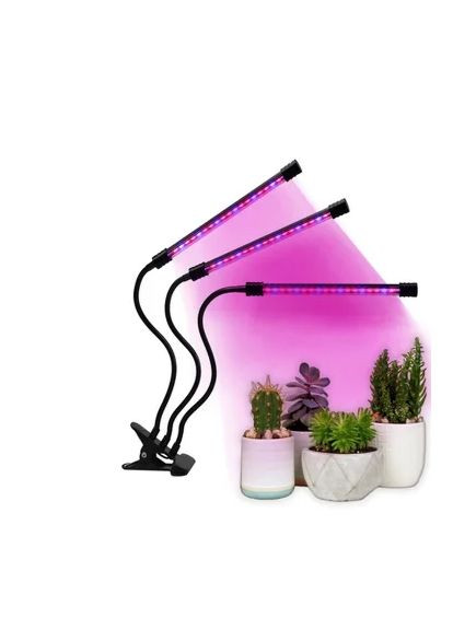 Светодиодная фитолампа Grow Light для выращивания растений, рассады Полный спектр 3 головы Domotec (387412707)