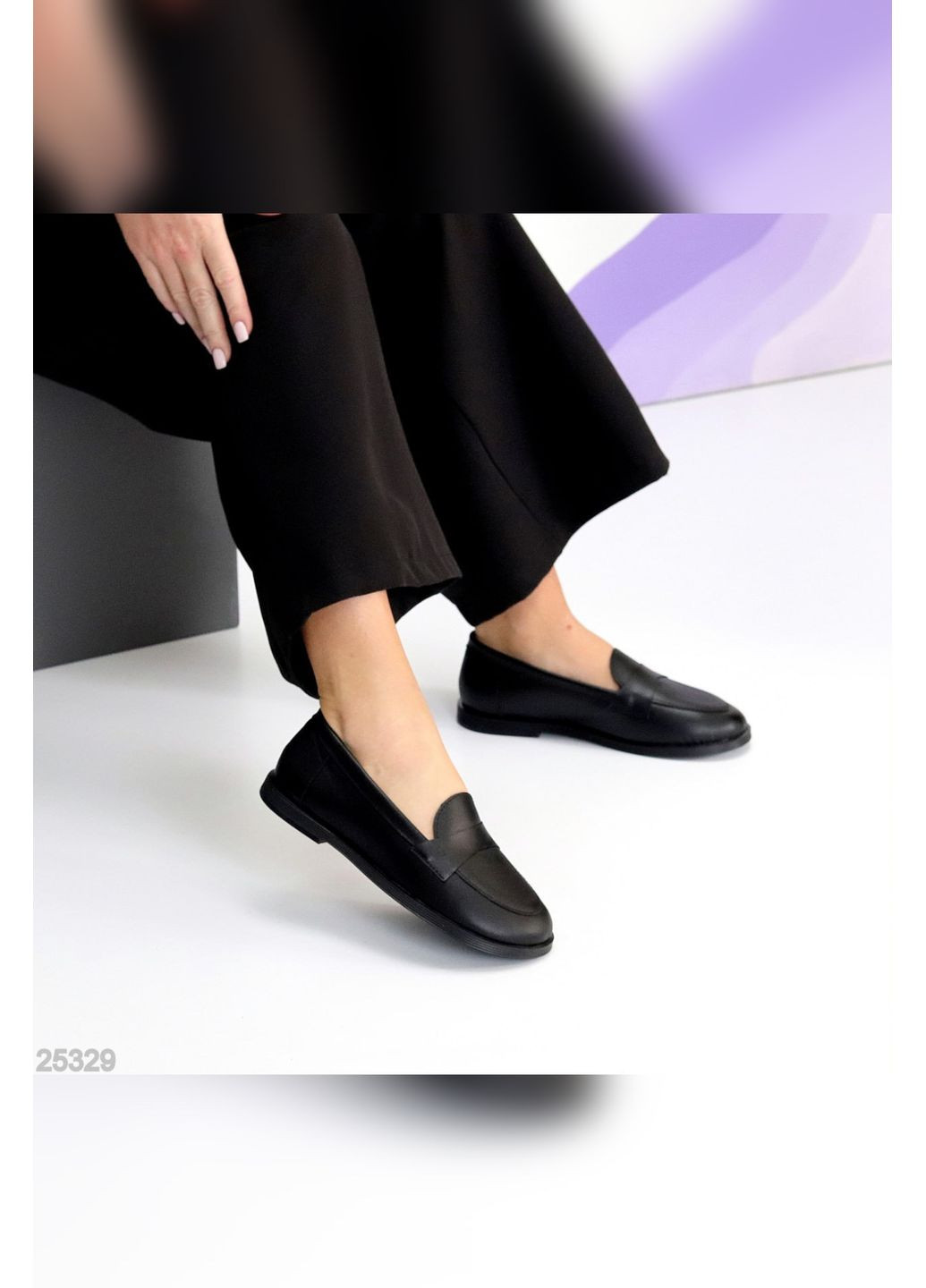 No Brand Натуральные женские лоферы черный з натуральная кожа, — демисезон (360606138)