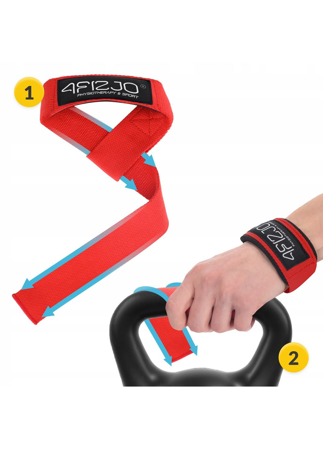 Лямки для становой тяги Deadlift Straps Red (P-5905973402286) 4FIZJO (357132993)