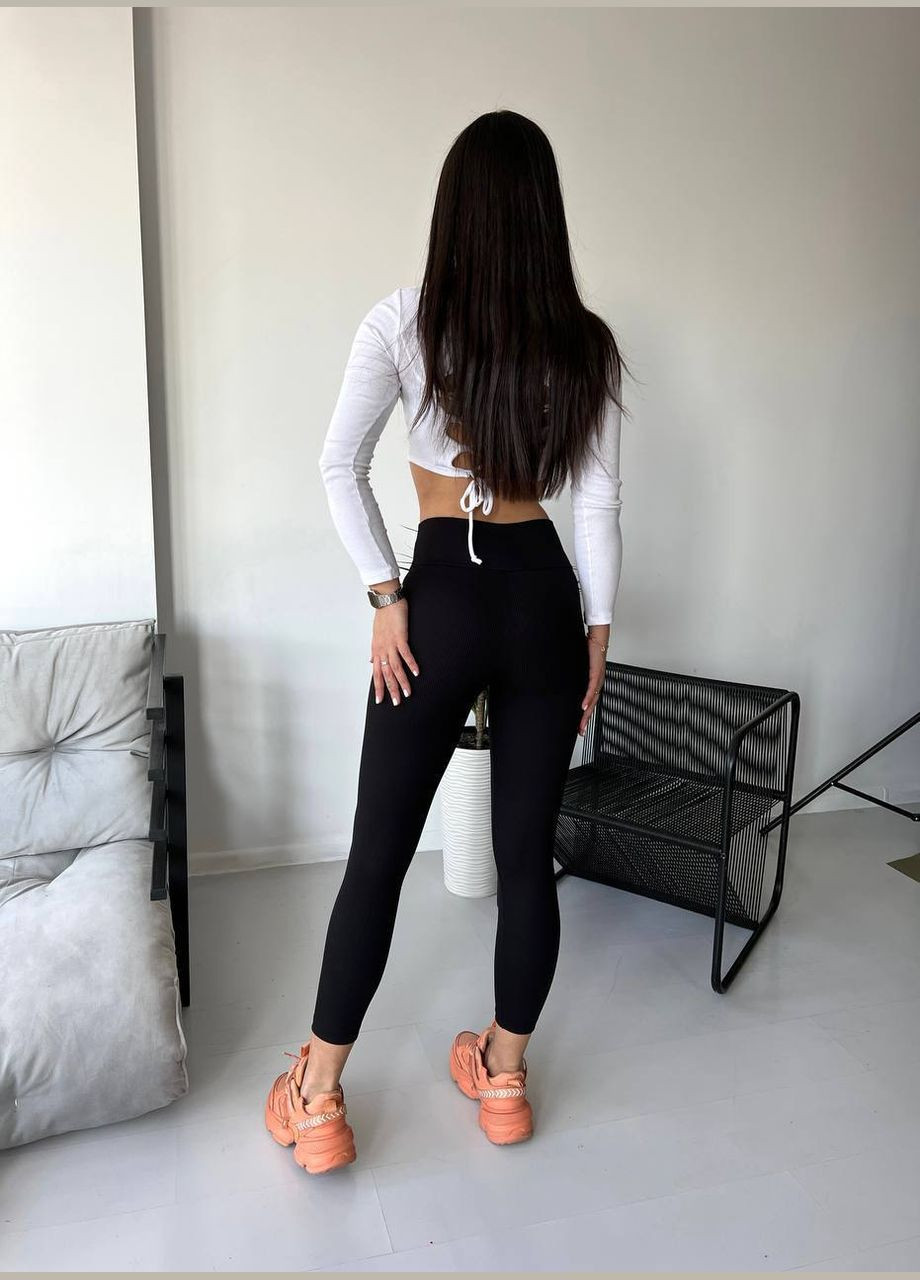 Жіночі лосіни теплі з щільного рубчику на флісі FINO Mode (317369774)