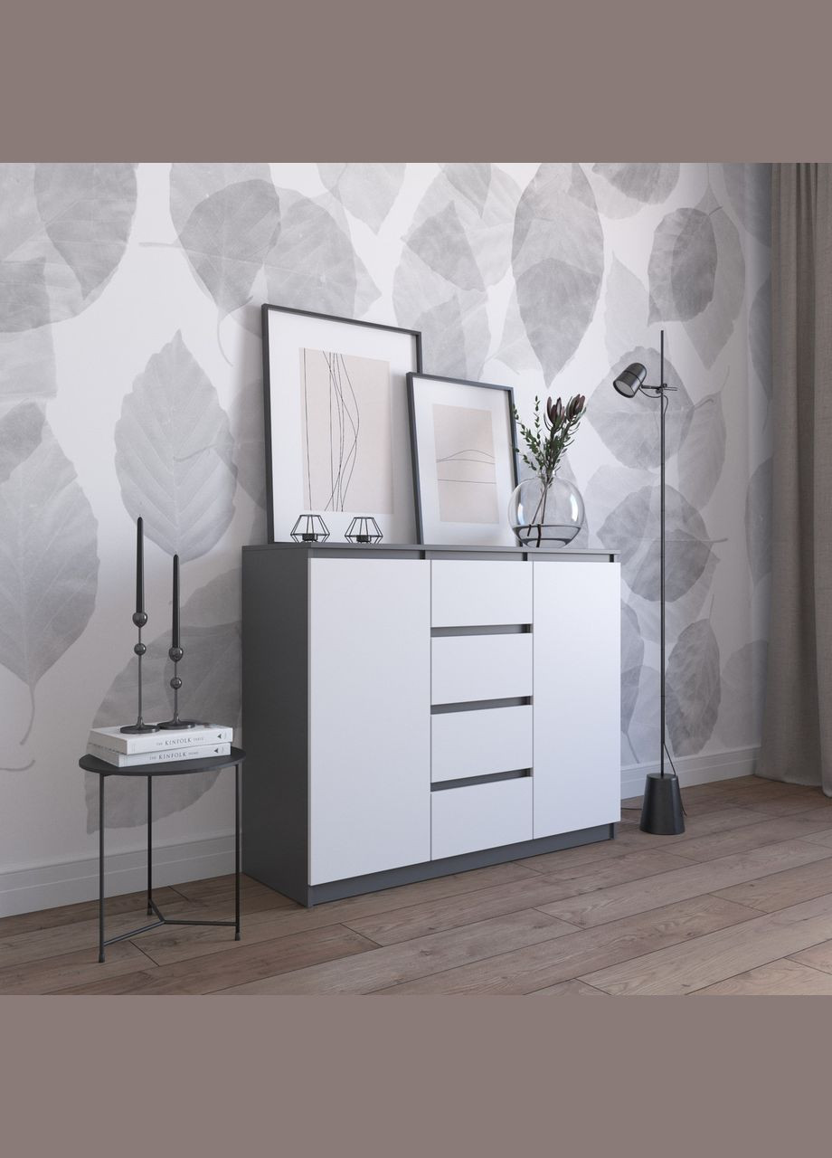 Комод на 4 шухляди та 2 двері з фасадами без ручок R-11 VAYS (373034373)