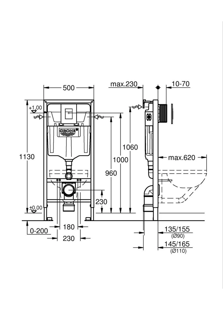 Комплект Set Унітаз ELLIPSE-0301-R + Інсталяція Rapid SL 38772001 (38772001ELLIPS0301R) Grohe (398854003)