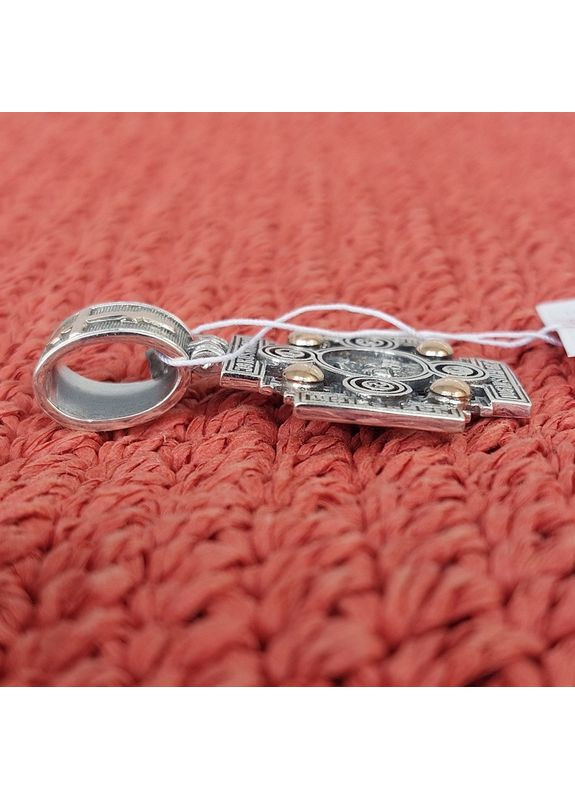 Срібний чоловічий Хрест великий із золотом No Brand (355921924)