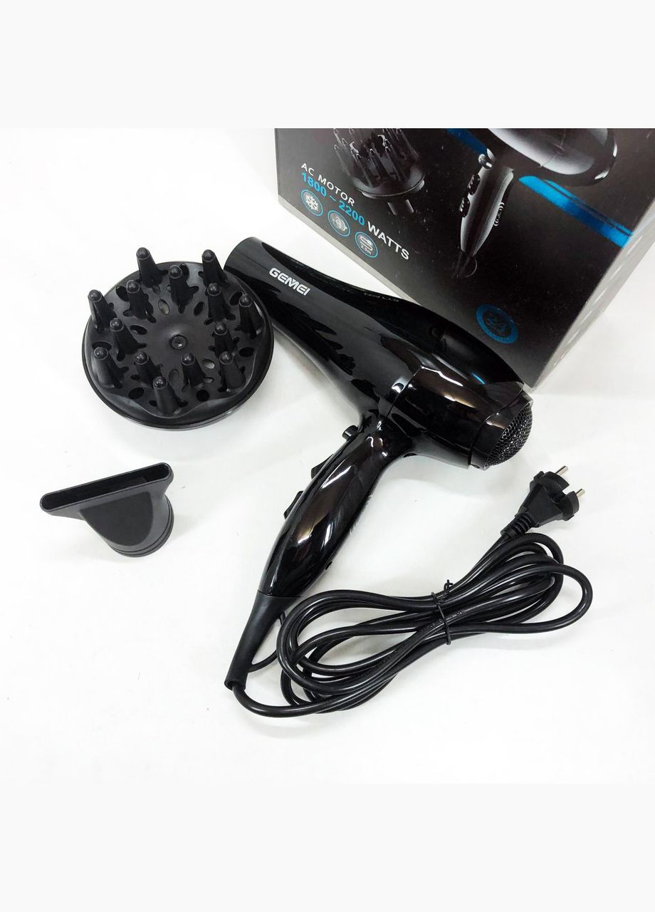 Професійний фен GM-103 2200Вт для сушіння укладання волосся режими швидкості, температури, сенсор Gemei (364665023)