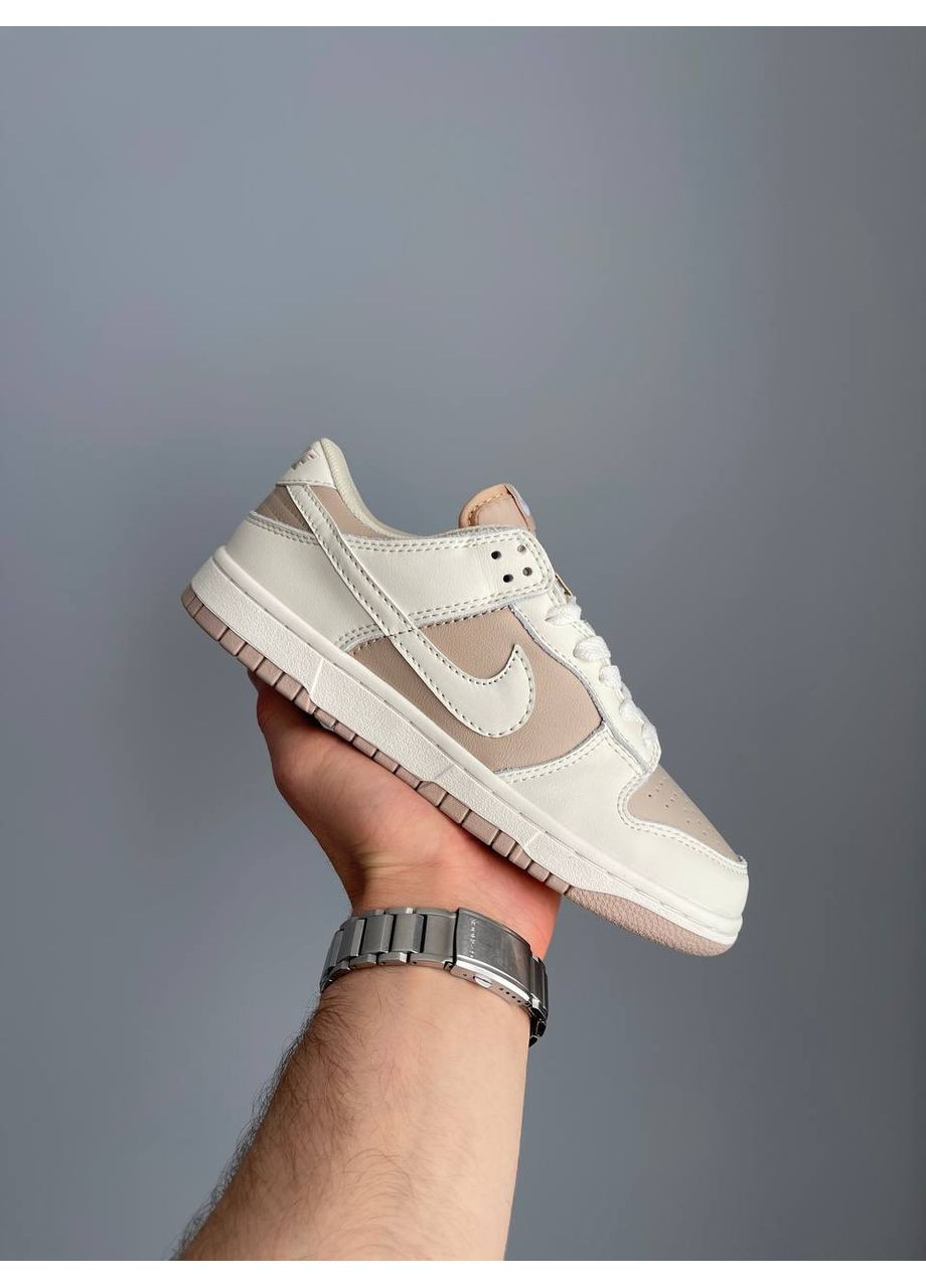 Кроссовки женские и мужские Nike SB Dunk Low Beige White | Найк СБ Данк низкие бежевые No Brand бежевые демисезоны (358499128)