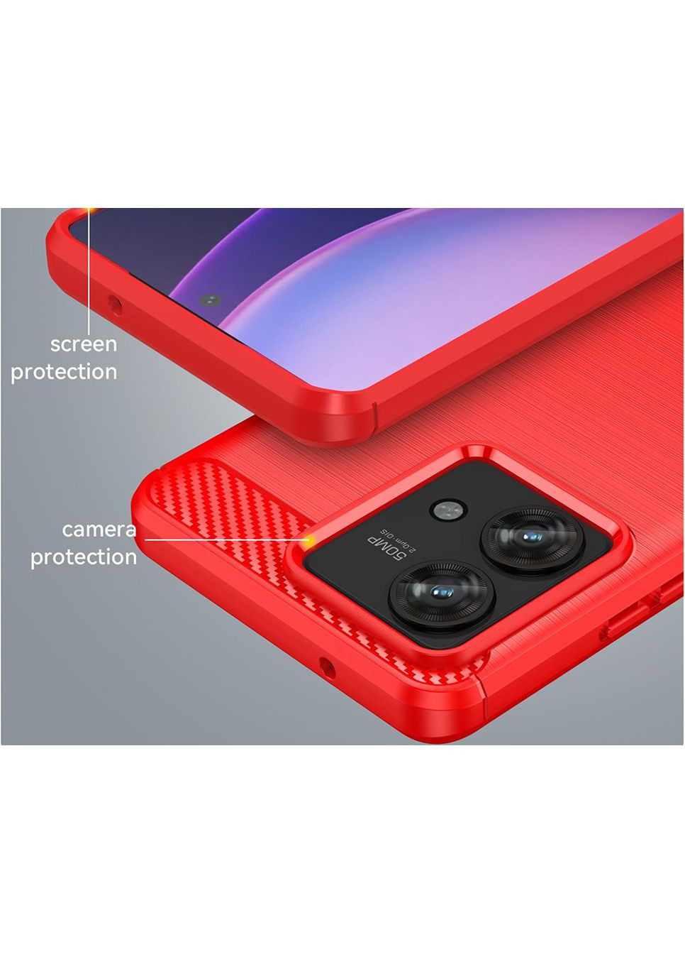 Чохол Carbon Fiber для Motorola Edge 40 Neo Red Lenuo (361902488)