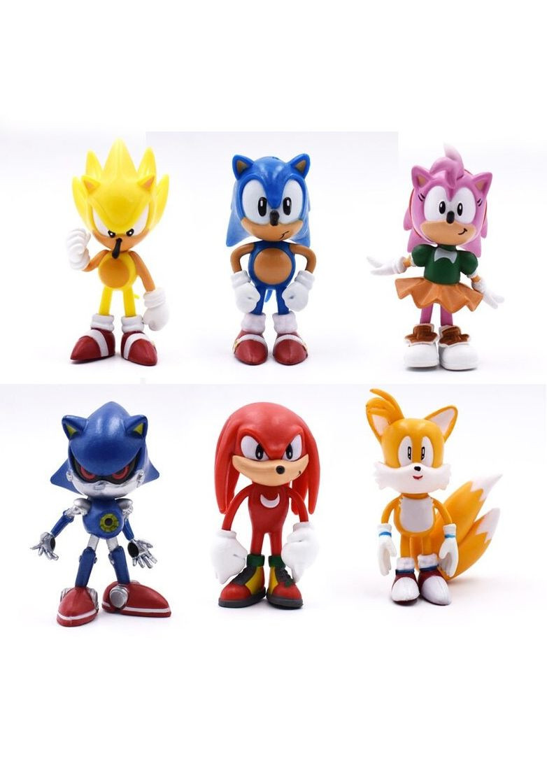 Супер Сонік та його друзі Super Sonic and his friends Їжачок набір дитячих фігурок 6 шт 7см Shantou (280258421)