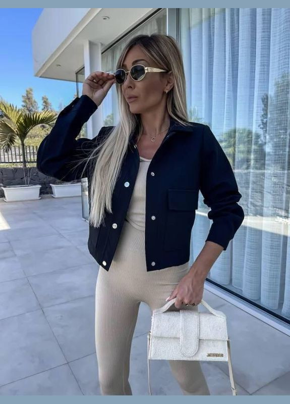 Черный женский жакет кашемировый Fashion -