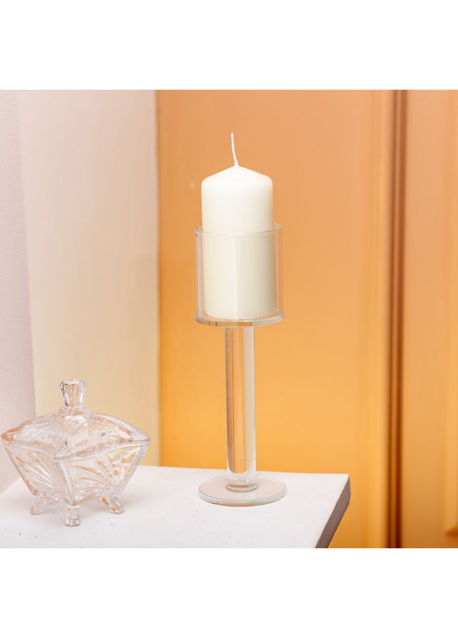 Подсвечник стеклянный на высокой ножке 6×18.5 см подсвечник бокал декоративный Yiwu (370974827)