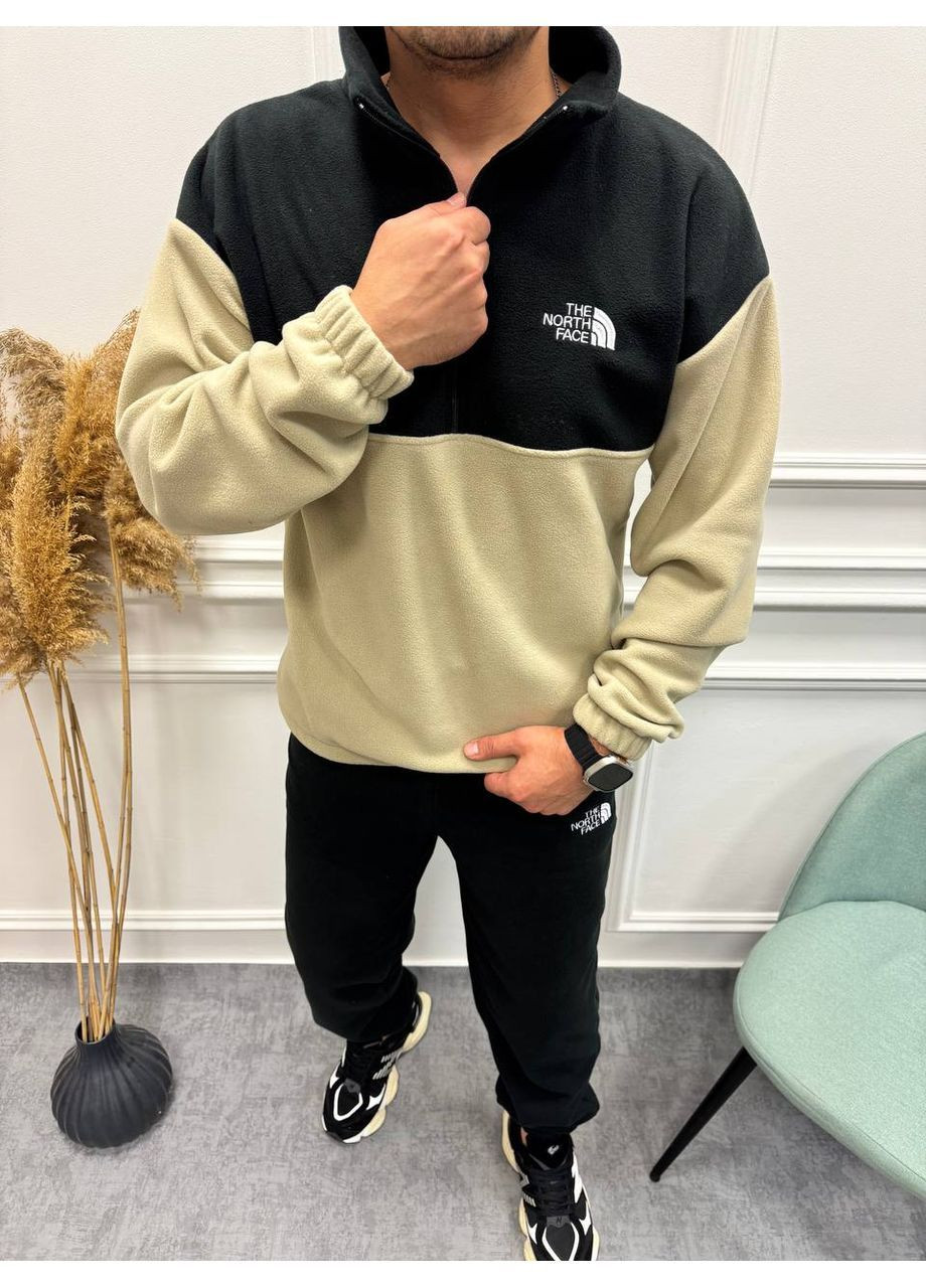 Бежевий демісезонний костюм 507 теплий,двосторонній фліс полар,штани та кофта the north face Україна