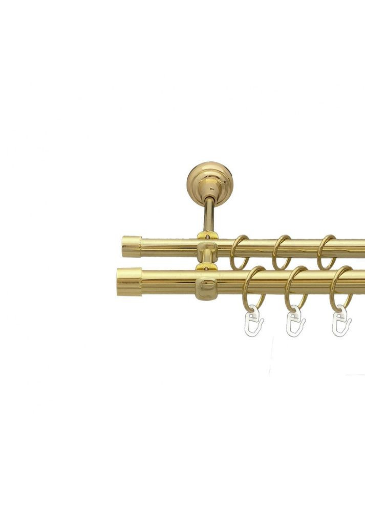 Карниз Заглушка металевий дворядний відкритий гладка труба Золото 19\16 мм 300 см (00-00012993) ORVIT (300285203)