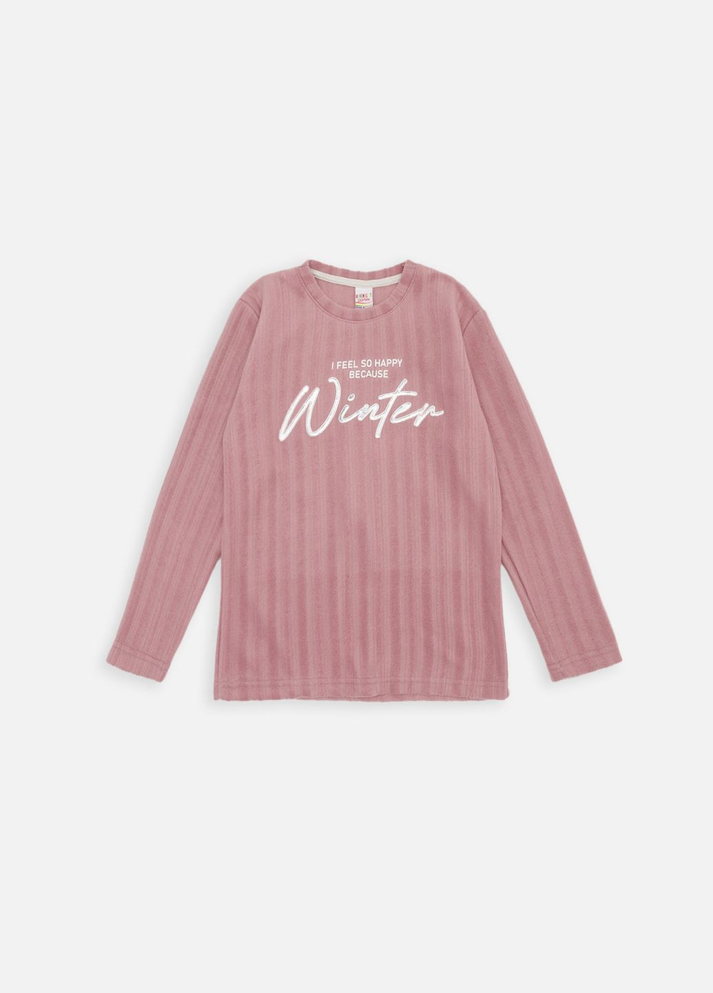 Світло-рожева зимня піжама для дівчинки колір пудровий цб-00258244 MINI NIGHT