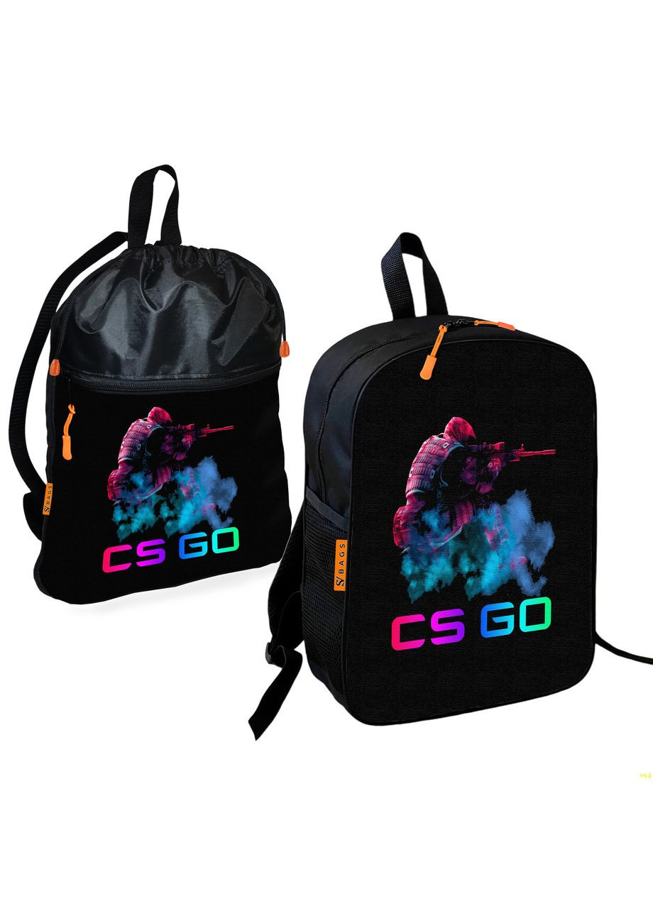Шкільний рюкзак дитячий Counter-Strike + Сумка для взуття спортивної форми рюкзак-мішок для хлопчика (1912) No Brand (328200549)