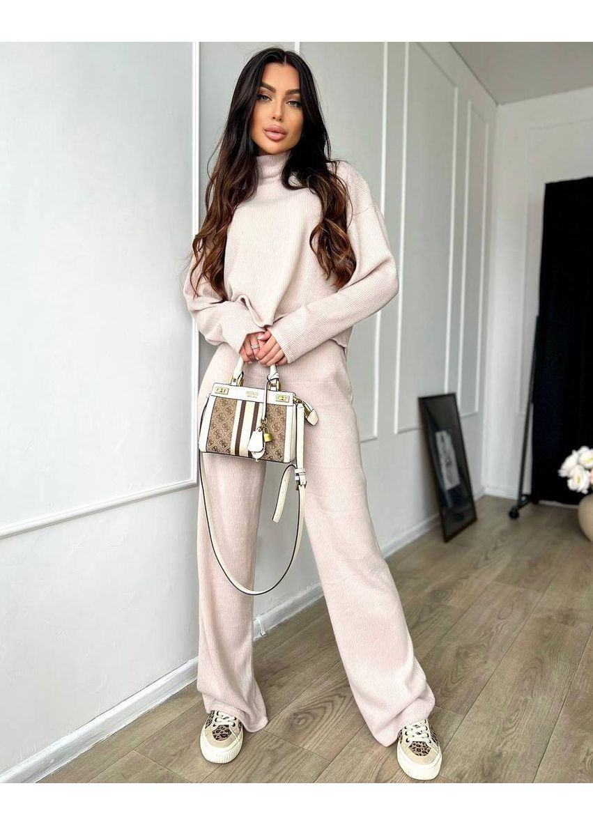 Жіночий костюм з ангори: кофта з високою горловиною та штани з високою посадкою MonCher (357489901)