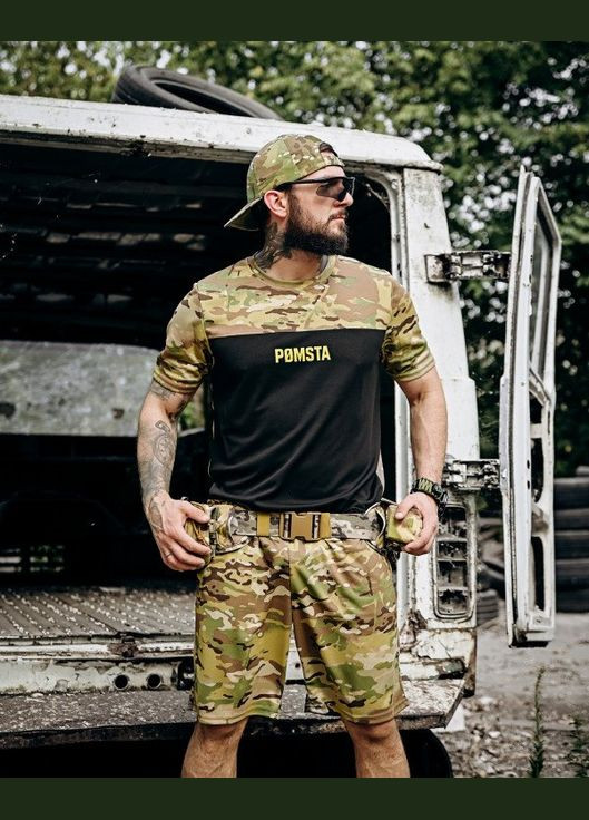 Тактичний літній чоловічий костюм з принтом футболка+шорти мультикам Freedom