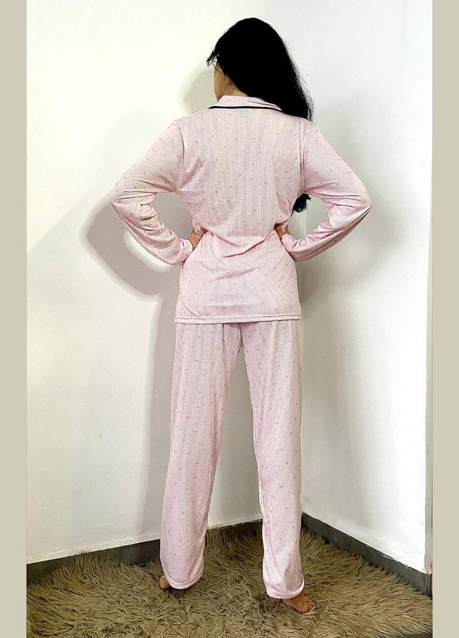 Комбинированная всесезон красивая батальная пижама турецкой фирмы рубашка + брюки Miss Victoria