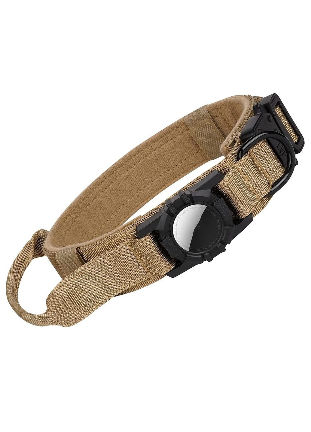 Ошейник для собак с креплением для AirTag, нейлоновый с металлической пряжкой-фастекс, Коричневый L (42-54см) AirPet (299915587)