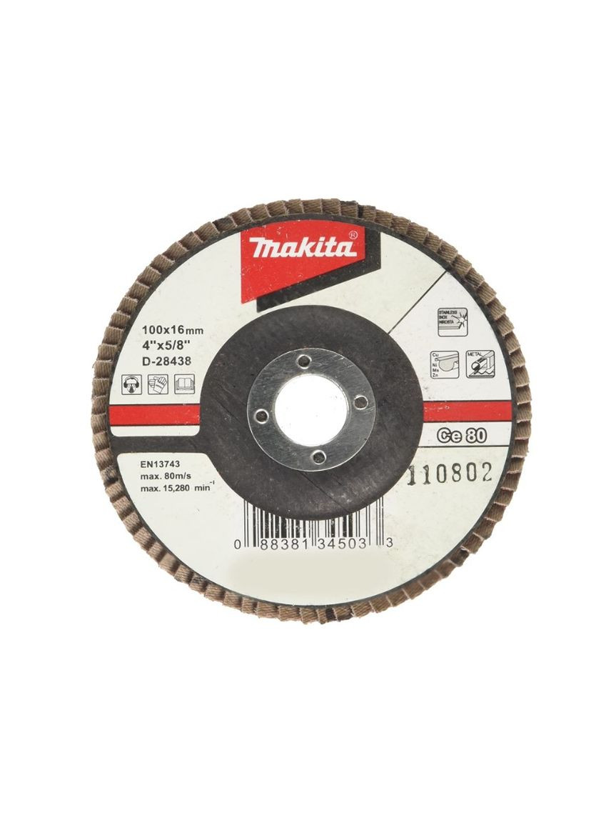 Пелюстковий шліфувальний диск D-28438 (100х16 мм, Ce80) плаский (30409) Makita (295036003)