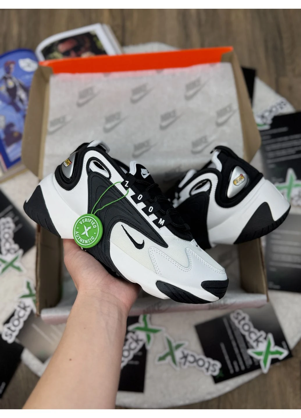 Белые демисезонные кроссовки мужские nike zoom 2k, black/white найк зум 2к белые No Brand