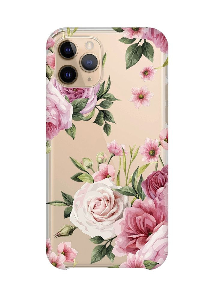 Прозрачный чехол на iPhone 11 Pro:: Розовые цветы (принт 287) Creative (360700929)
