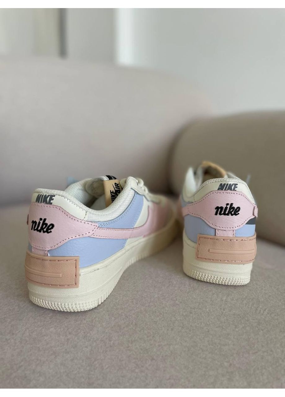 КРОССОВКИ ЖЕНСКИЕ NIKE AIR FORCE SHADOW BEIGE PINK НАЙК АИР ФОРС 1 ПРЕМИУМ No Brand розовые демисезоны (367175057)