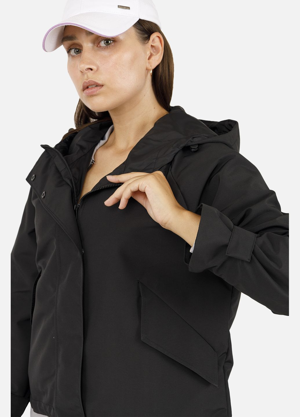Женская ветровка цвет черный ЦБ-00258988 Yuki (302371201}