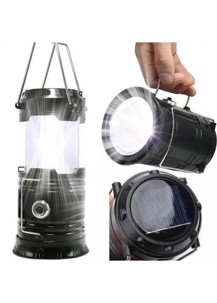 Большой светодиодный аккумуляторный фонарь на солнечной батарее. No Brand (348118994)