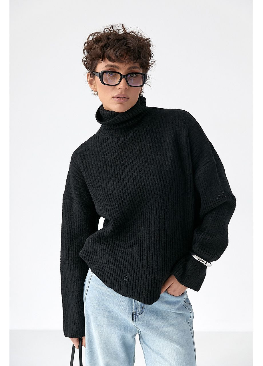 Теплая вязаная туника в рубчик Lurex (372255482)