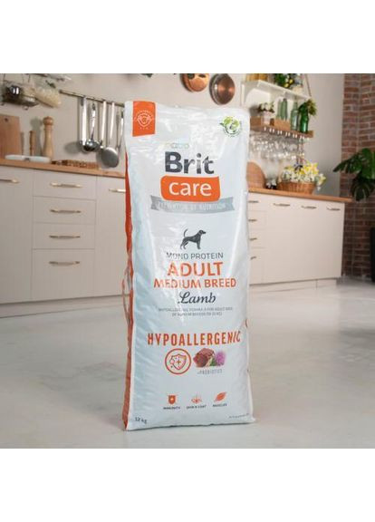 Сухой корм Care Dog Hypoallergenic Adult Medium Breed для собак средних пород, гипоаллергенный с ягненком, 12 кг Brit (362580105)