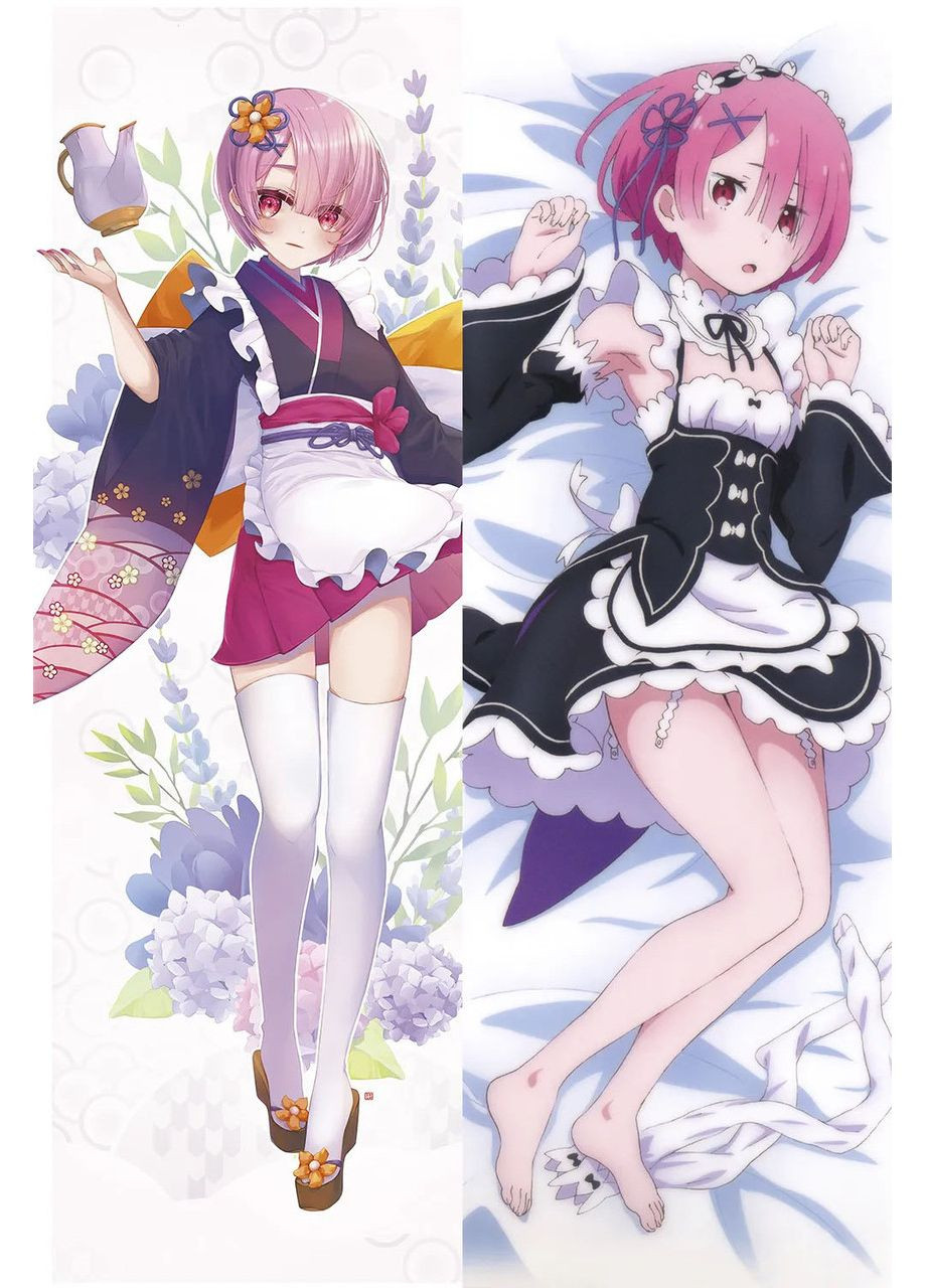 Подушка дакимакура двухсторонняя Ram - Рам Re Zero 100см No Brand (327842708)