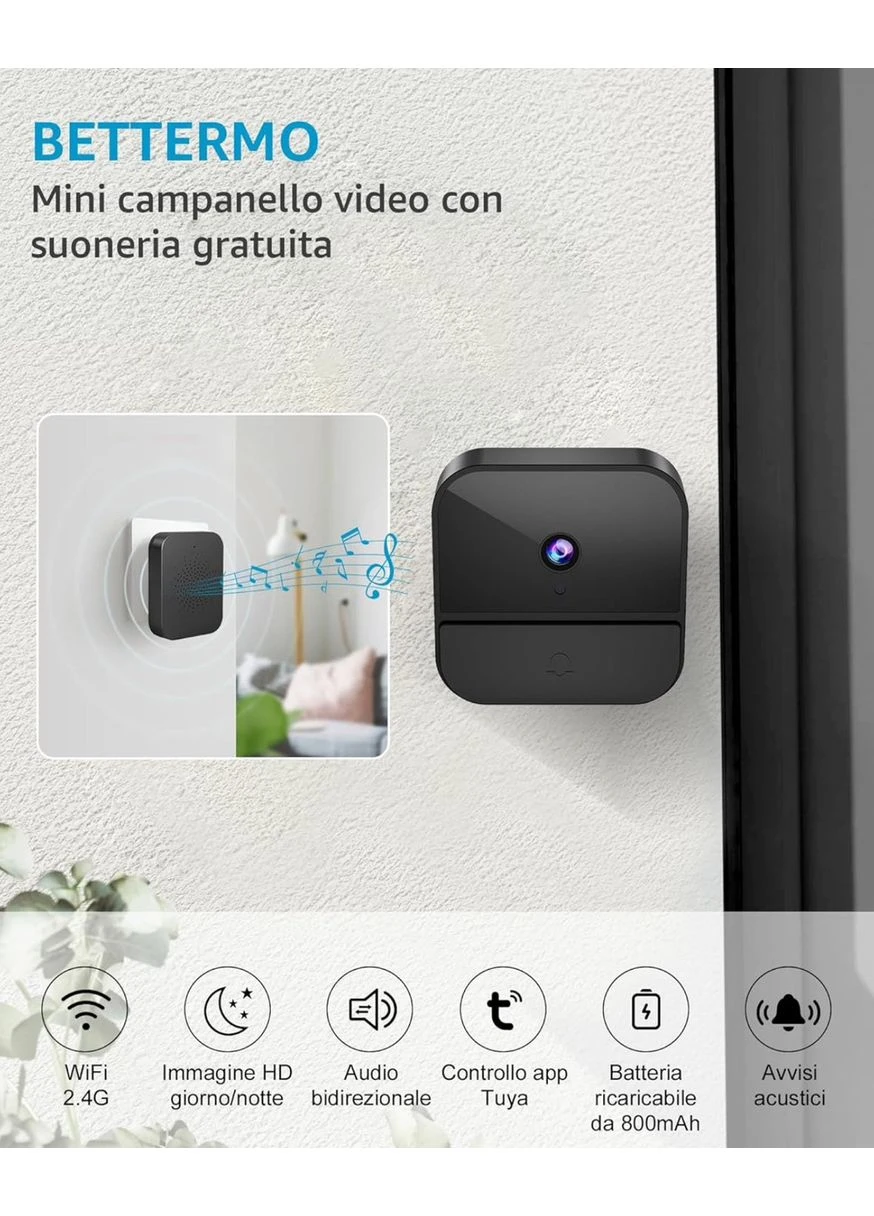 Видеодомофон BETTERMO M1, 1080P, Wi-Fi, ночное видение, двустороннее аудио No Brand (378589375)
