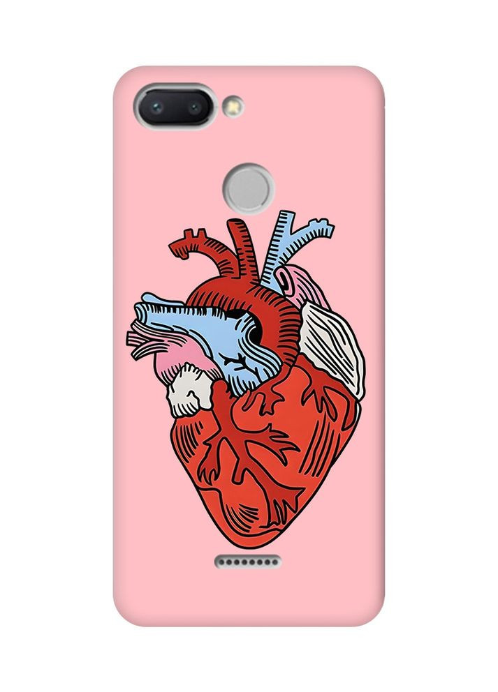 Матовий рожевий чохол на Xiaomi Redmi 6:: Серце анатомічне (принт 250) Creative (359488114)