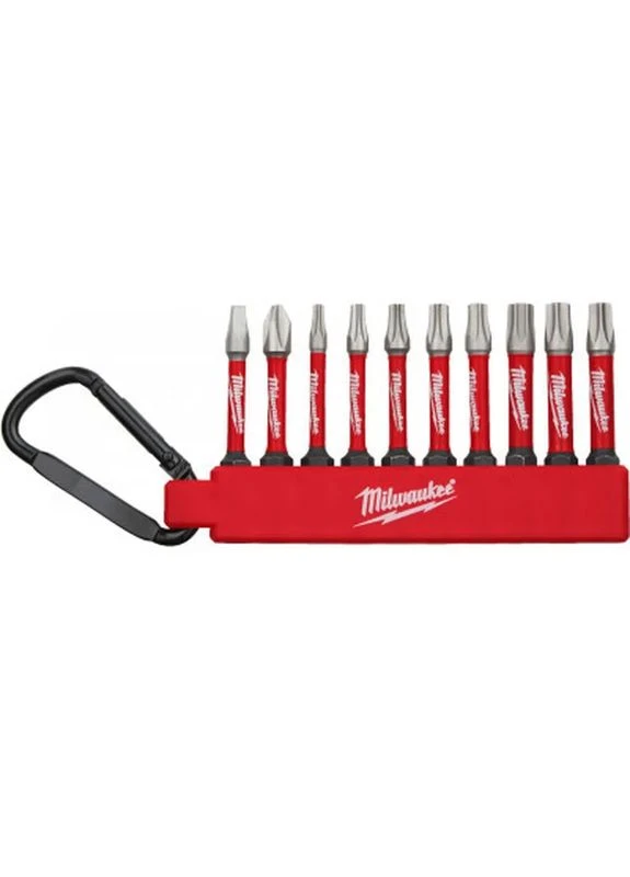 Набор бит SHOCKWAVE carabiner 2 (10 шт) 4xPH2, 4xPZ2, 1xTX20, 1xTX25 (4932492939) Milwaukee (399090779)