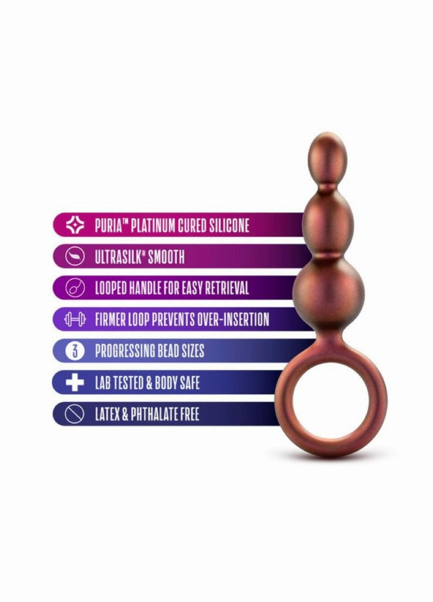 Анальна пробка з петлею з бісеру ADVENTURES MATRIX Blush (303897677)