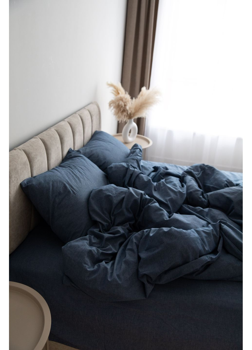 Постельное белье вареный хлопок "Белый" Полутораспальный, Простыня на резинке, наволочки 50х70 IN.HOME_UA (371141769)