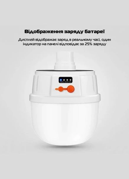 Аккумуляторная кемпинговая LED лампа фонарь с солнечной панелью 5 режимов до 8 часов X-Balog BL-2025 No Brand (381040313)