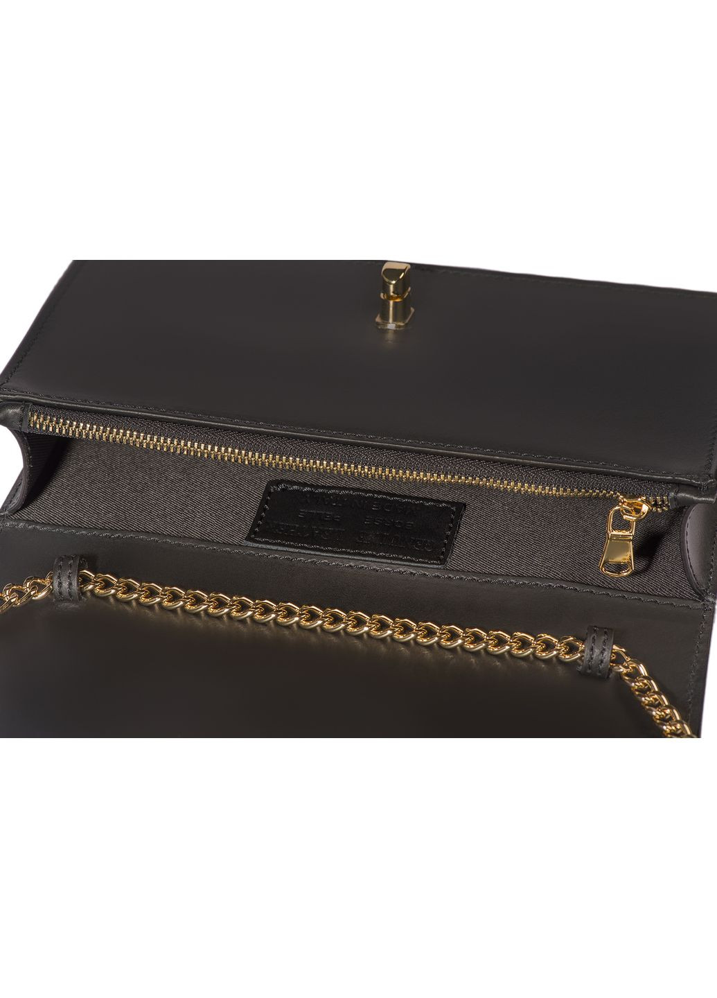 Мессенджер-сумка стильная с цепочкой на плечо женская натуральная кожа черная Fior Di Loto (371884215)