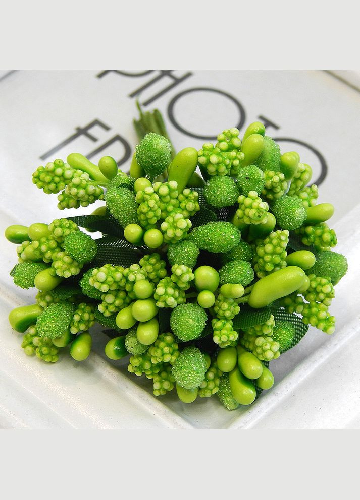 Штучні тичинки Мікс фактур, букетик, салатові, 12 шт No Brand (340484038)