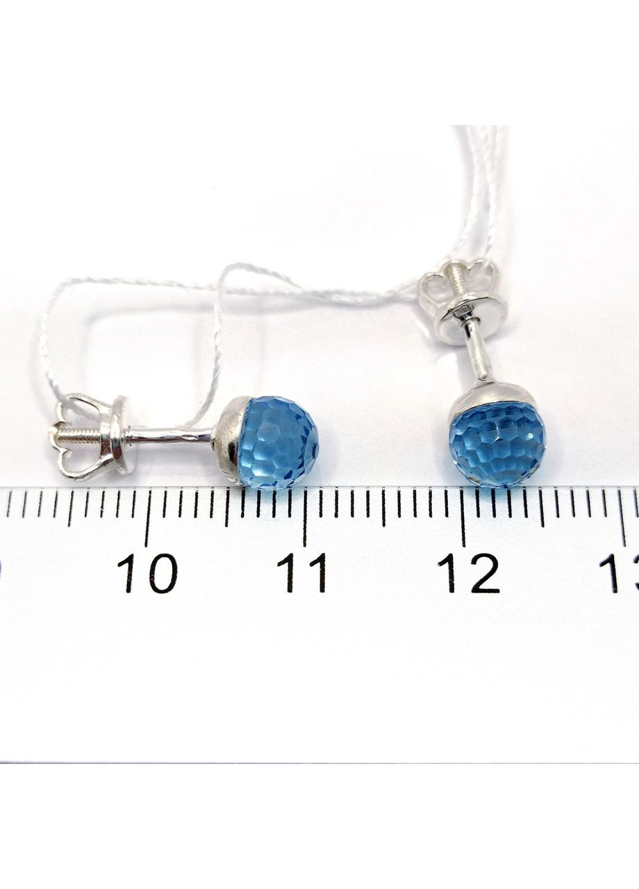 Серьги 'Рио' серебро 925° 1,79г. винтики пусеты кристалы сваровски аква (20061) Elis-s (365874336)