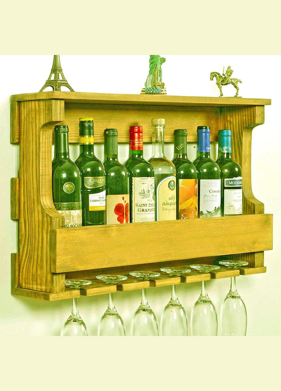 Настенная винная полка из дерева Мацумото карри (ПНК-001103) No Brand (327423395)