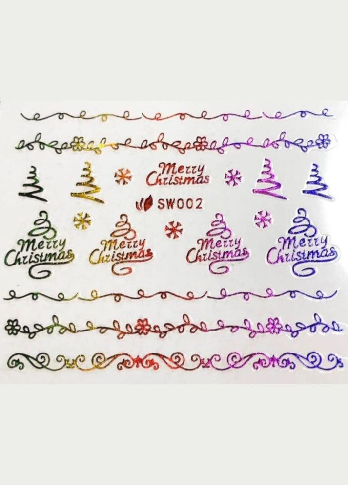 Наклейки для нігтів 5D новорічні, SW002 No Brand (296664172)