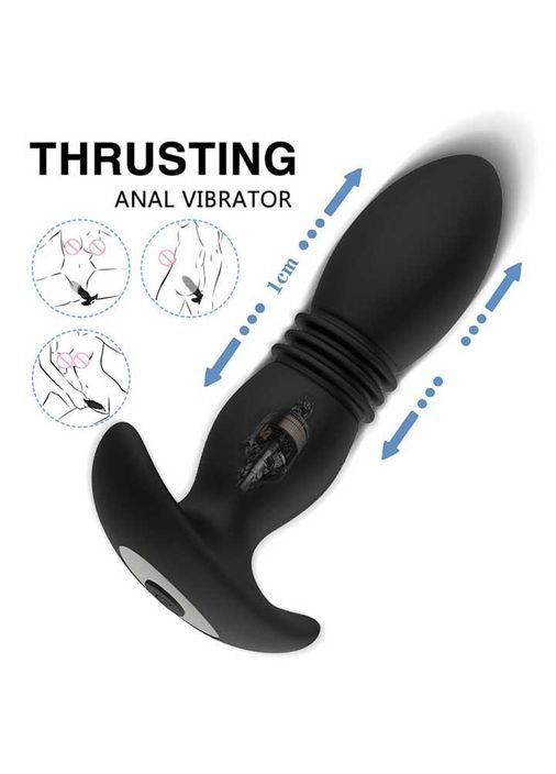 Анальний корок із вібрацією та поступальними рухами Magic Jingers — Анальні іграшки No Brand (366892060)