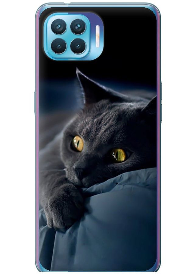 Силіконовий чохол 'Димчастий кіт' для Endorphone Oppo Reno 4 Lite (267148092)