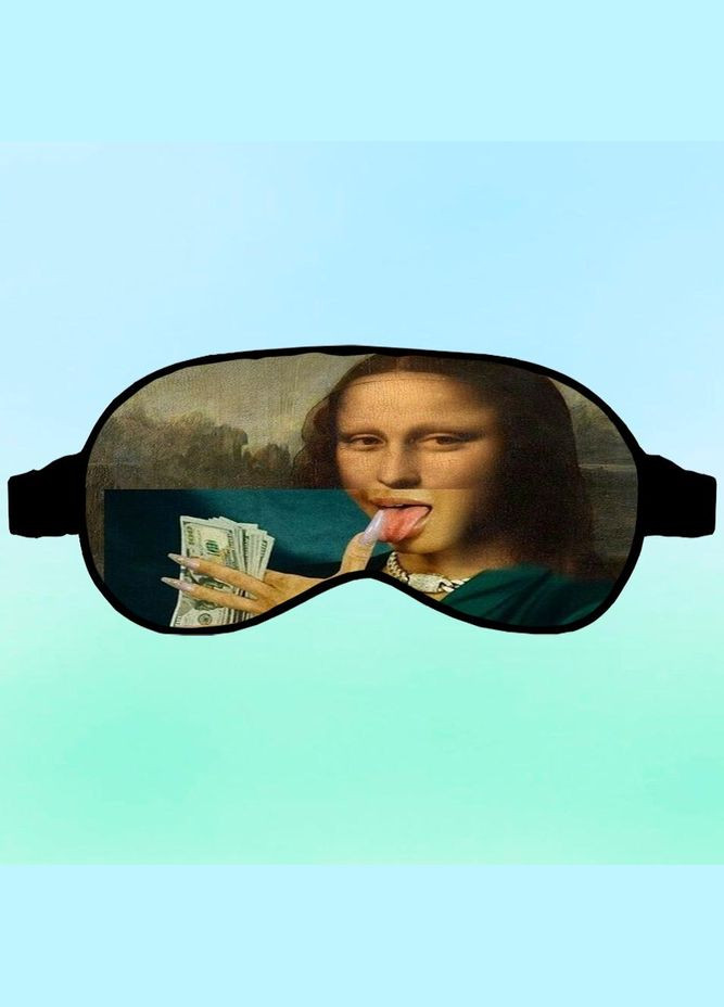 Маска для сну Мона Ліза Чорна з принтом No Brand (315046371)