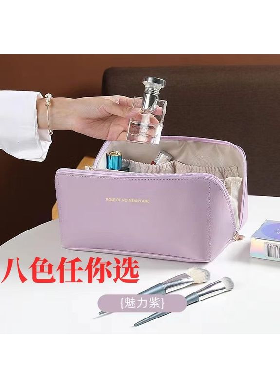 Удобная косметичка из искусственной кожи, дорожный органайзер для косметики нежно фиолетовая No Brand (326487942)
