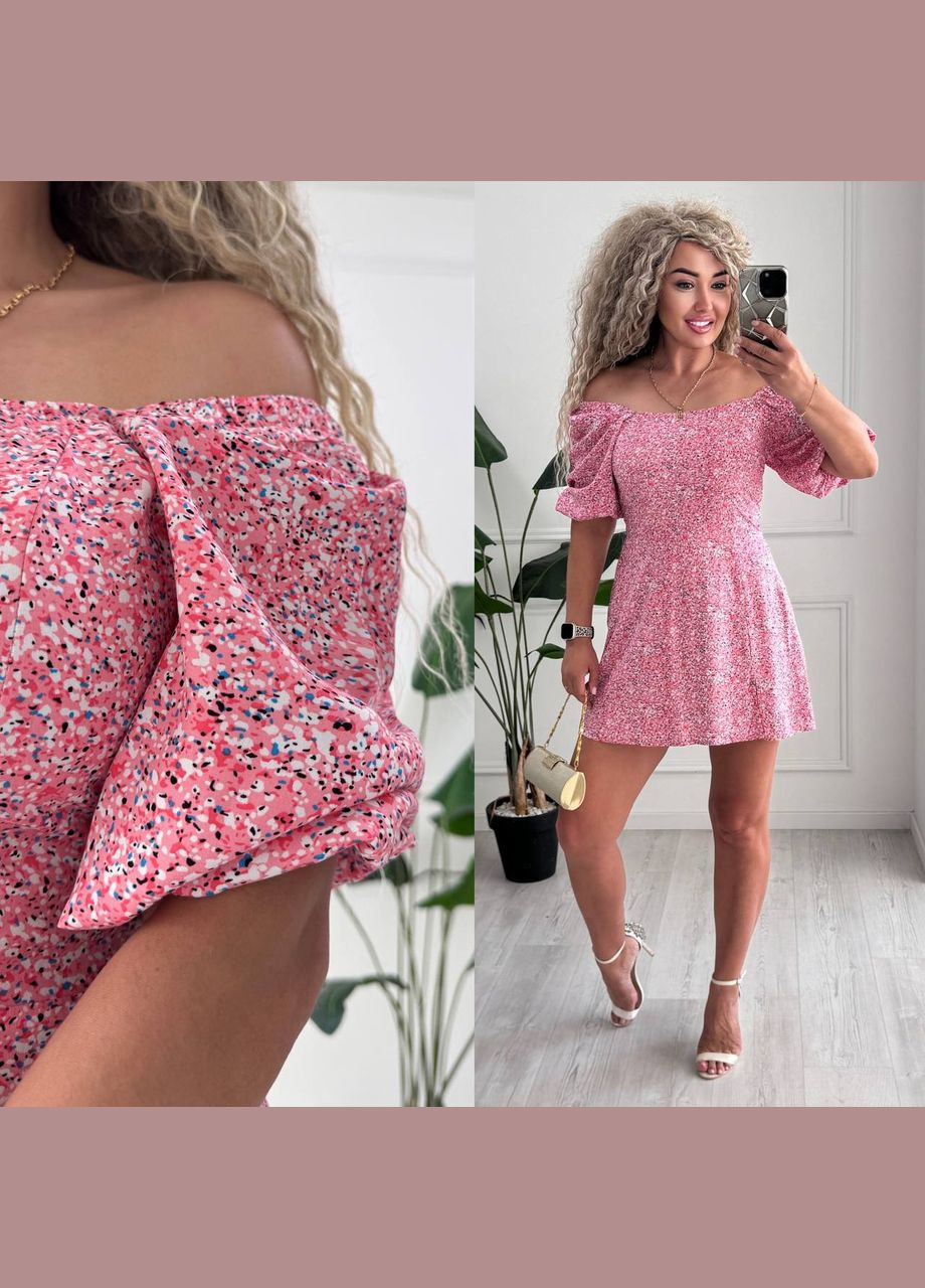 Розовое праздничный, коктейльное, вечернее, кэжуал нежное цветочное платье из легкой натуральной ткани Vakko с цветочным принтом