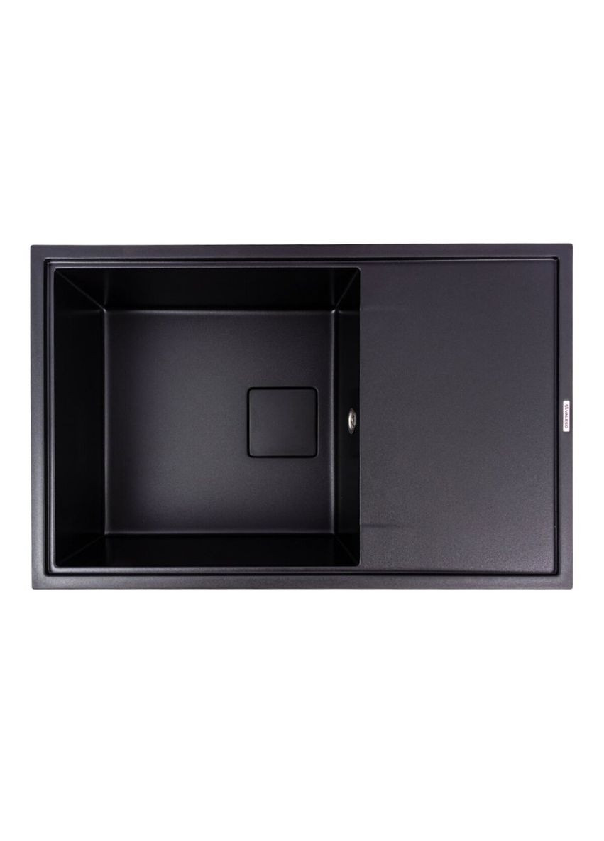 Комплект: Мойка гранитная 7850 GALANS + Смеситель Q411MB + Сифон (Черный) Valeso (353495498)