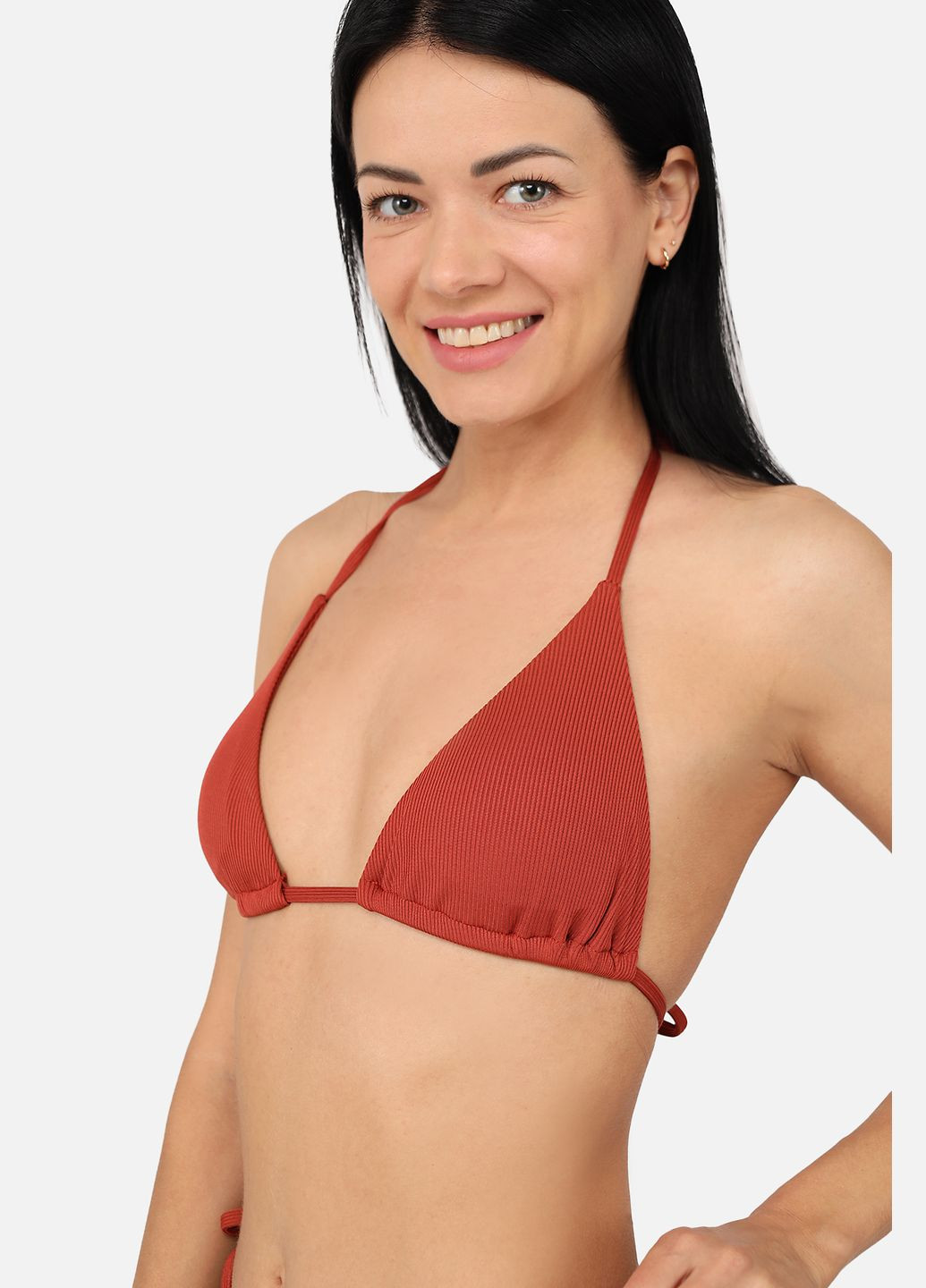 Коричневый летний лиф треугольник женский цвет терракотовый цб-00268397 No Brand